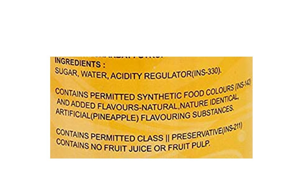 Raj Mandir Pineapple Syrup    Plastic Bottle  750 millilitre